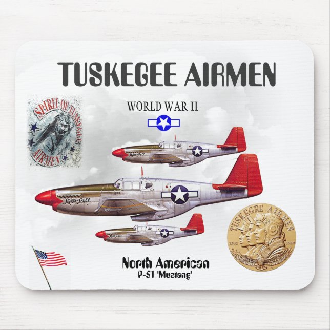 TUSKEGEE AIRMEN -301st Fighter Sq.- WW II Mouse Pa Musmatta (Framsidan)