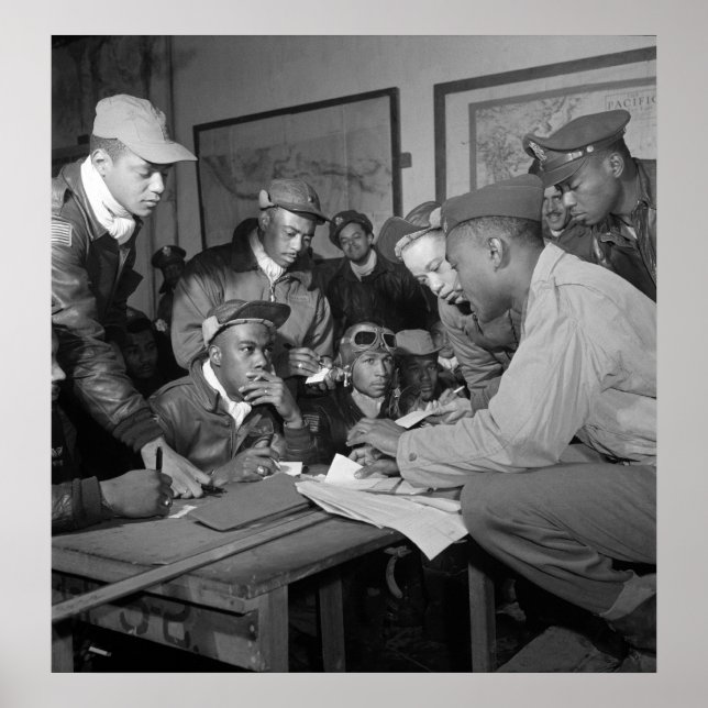 Tuskegee Airmen 332nd Fighter Group Pilots Poster (Framsidan)