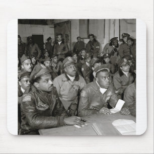 Tuskegee Airmen at Briefing Världskrig II Musmatta