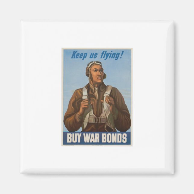 Tuskegee Airmen Behålla US Flies Magnet (Framsidan)