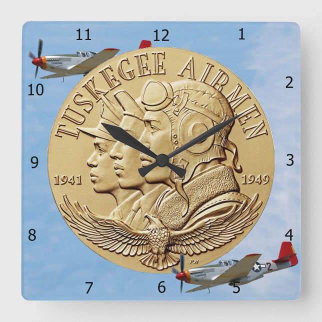 TUSKEGEE AIRMEN COIN FYRKANTIG KLOCKA (Framsida)