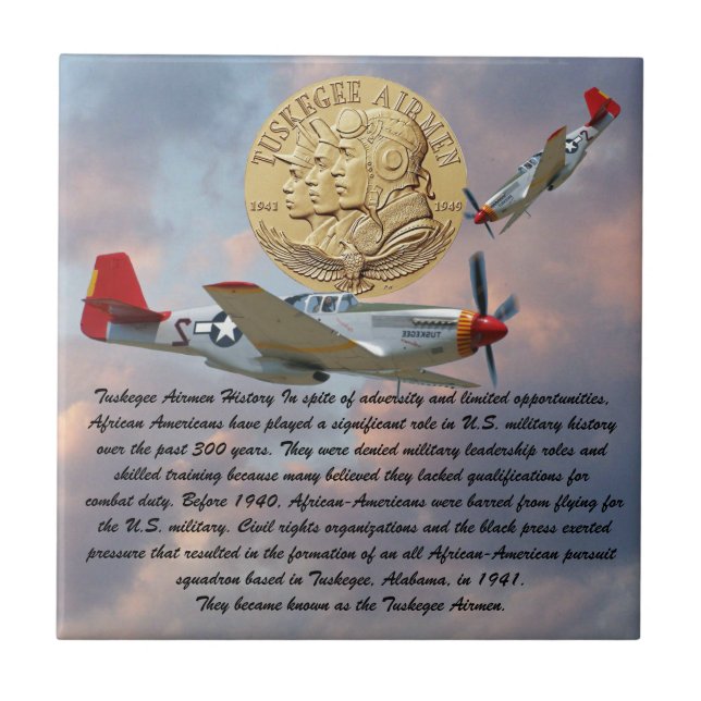 TUSKEGEE AIRMEN COIN KAKELPLATTA (Framsidan)