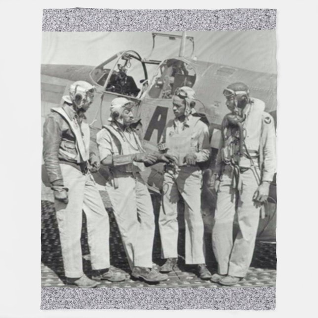 TUSKEGEE-AIRMEN (de RÖDA SVANARNA) Fleecefilt (Framsidan)