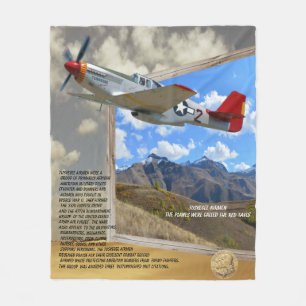 TUSKEGEE Airmen FLYGER UT UR BILD Fleecefilt