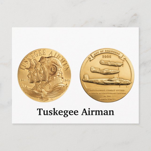 Tuskegee Airmen Guld Medal Vykort (Framsida)