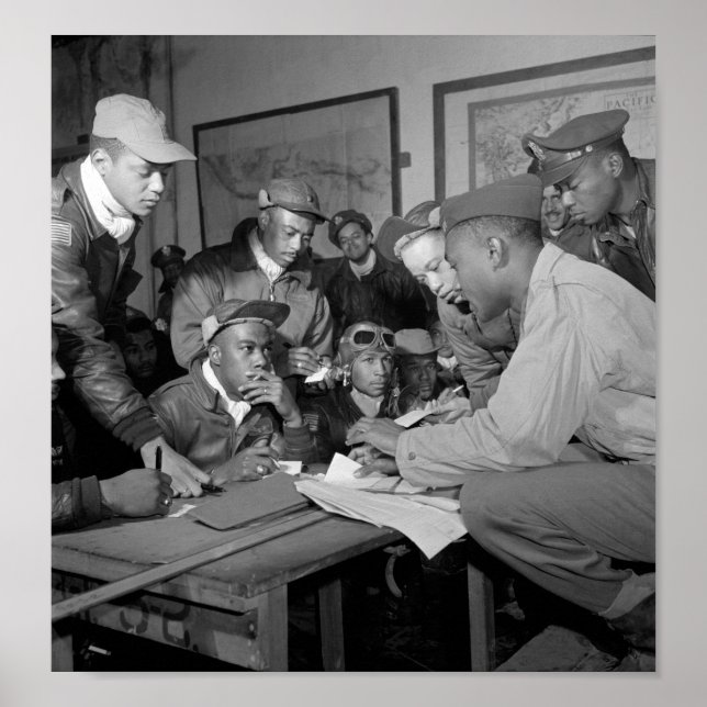 Tuskegee Airmen Planning Session - Italien - 1945 Poster (Framsidan)