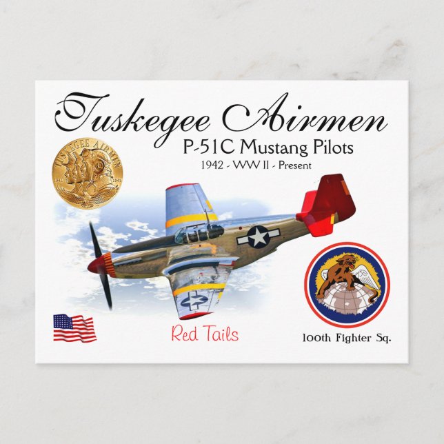 Tuskegee Airmen Postcard Vykort (Framsida)