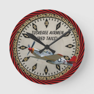 Tuskegee Airmen Round Clock Rund Klocka