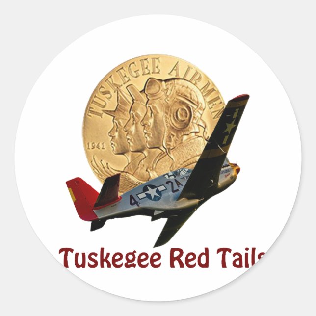 Tuskegee Red svan Runt Klistermärke (Framsida)