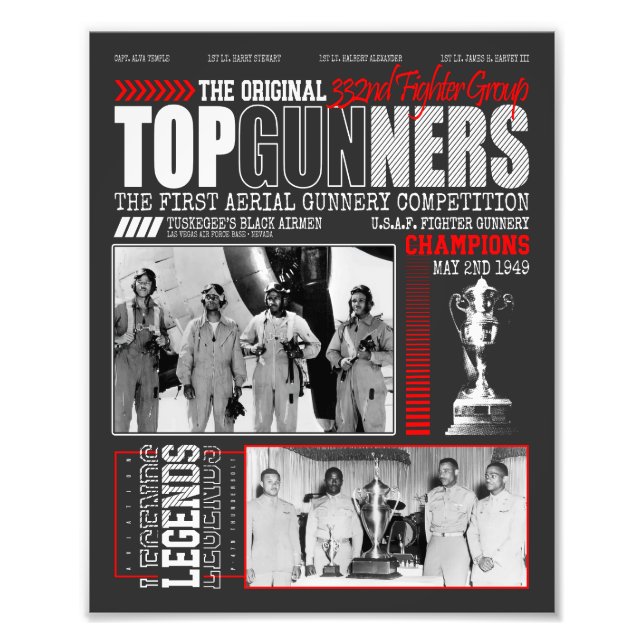 Tuskegees Original Top Gunners Black Airmen 332:a Fototryck (Framsidan)