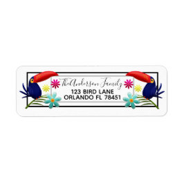 Tuskoner och blommor returadress etikett