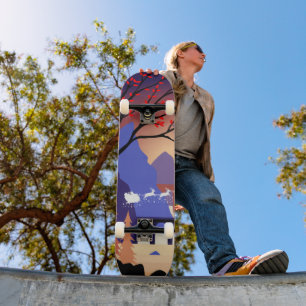 Tusmörkesskog jul tomte släde mini skateboard bräda 18,5 cm