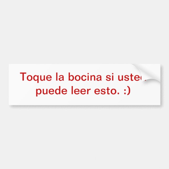 Tuta, om du kan läsa denna:) (spanjor) bildekal (Framsidan)