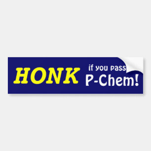 TUTA, om du passerade P-Chem! (gult/blått) Bildekal
