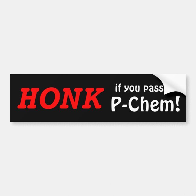 TUTA, om du passerade P-Chem! (rött/svart) Bildekal (Framsidan)