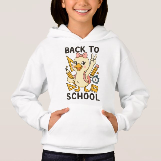 🎒 Tutande om du är redo för skolan – söt gås T Shirt (Framsida)