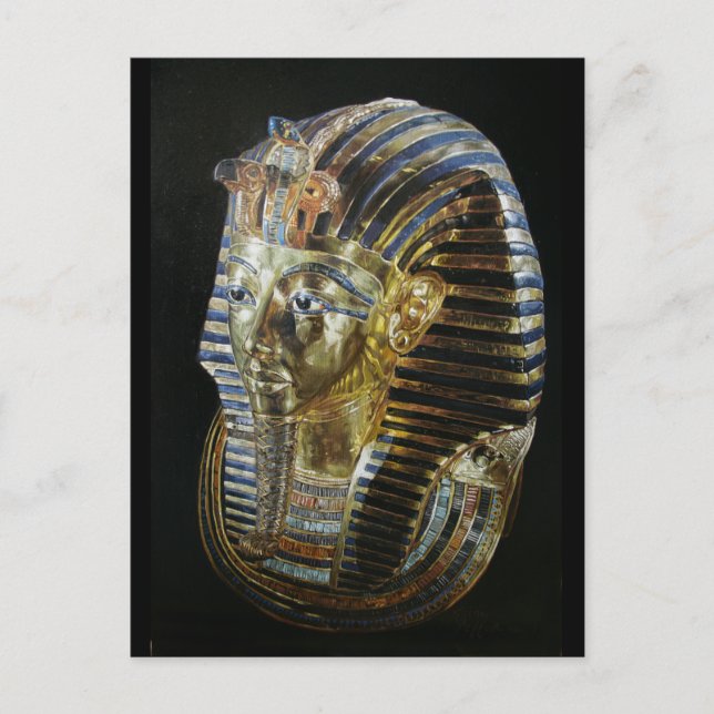 Tutankhamons Golden Mask Vykort (Framsida)