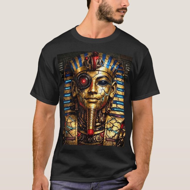 Tutankhamun 2.0: Den Cybernetiska Kungen T Shirt (Framsida)