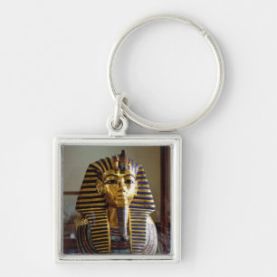 Tutankhamun - Burialmask Fyrkantig Silverfärgad Nyckelring
