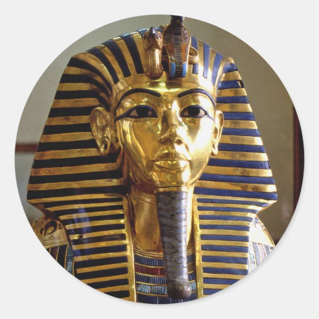 Tutankhamun - Burialmask Runt Klistermärke (Framsida)