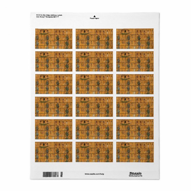 Tutankhamun Grav, Väster Wall Adressetikett (Helt Ark)