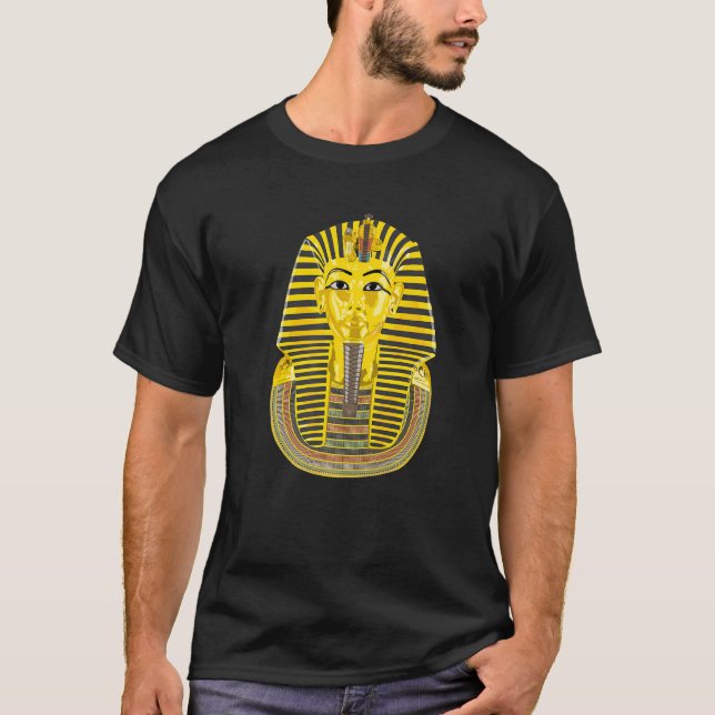 Tutankhamun Guld Mask Kung Tut Pharaoh Ancient T Shirt (Framsida)