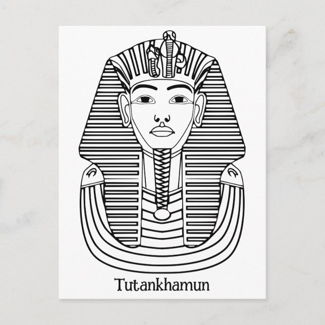 Tutankhamun-illustration Vykort (Framsida)