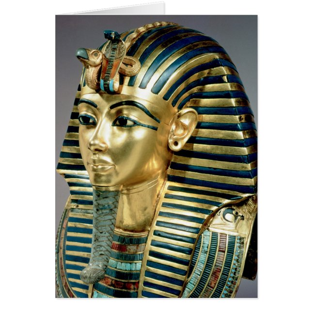 Tutankhamun-masken guld från grav hälsningskort (Framsidan)