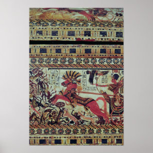 Tutankhamun på hans triumfvagn som anfaller poster