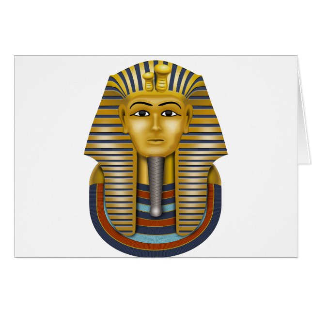 Tutankhamuns egyptiska mask hälsningskort (Framsidan Horizontal)