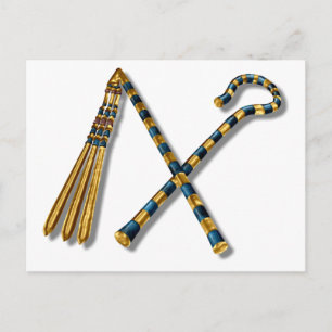 Tutankhamun's Flail and Crook Vykort