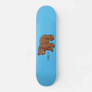 Tutbjörn med illustration av tecknaden av blomman mini skateboard bräda 18,5 cm
