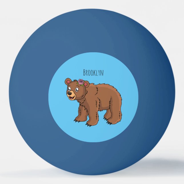 Tutbjörn med illustration av tecknaden av blomman pingisboll (Framsidan)