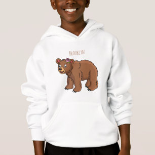 Tutbjörn med illustration av tecknaden av blomman t shirt