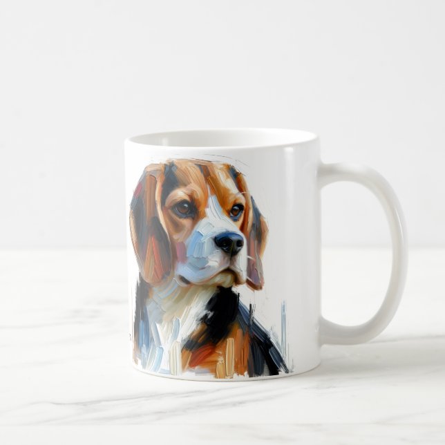Tute  Porträtt i Beagle Kaffemugg (Höger)
