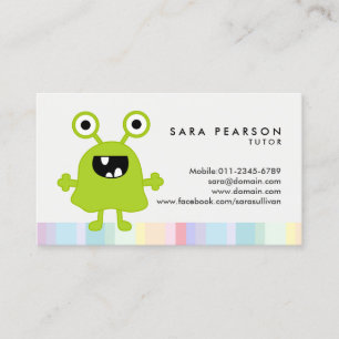 Tutor Cute Grönt Alien-Affärskort Visitkort