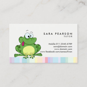 Tutor Cute Grönt Frog Affärskort Visitkort