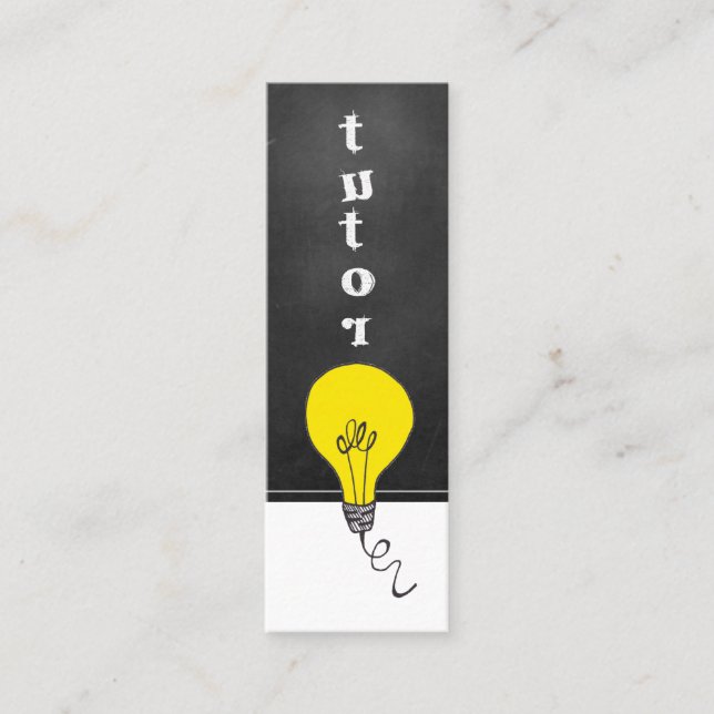 Tutor eller lärarlampa, lampa, tvätttavla mini visitkort (Framsida)