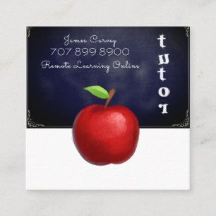 Tutor Lacher Apple Chalkboard Fyrkantigt Visitkort