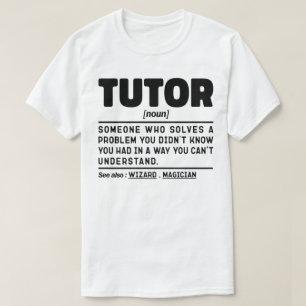 Tutor Noun Definition Teaching Älskare Funny Geek T Shirt