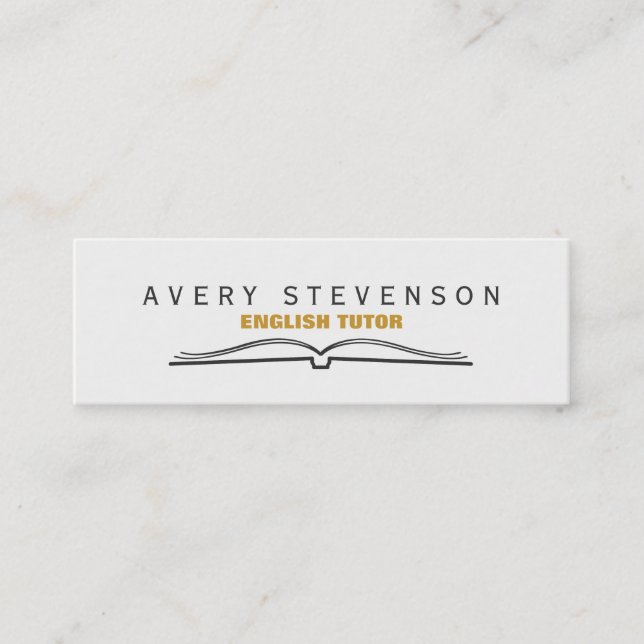 Tutor Open Bok Mini Visitkort (Framsida)