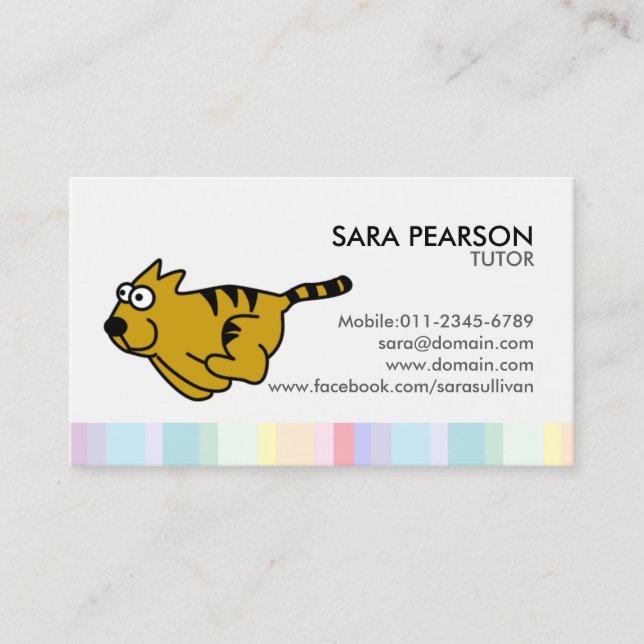Tutor Söt Löpande Katt Namn Kort (Framsida)