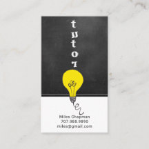 Tutor Teacher Chalkboard Light Bulb Idea