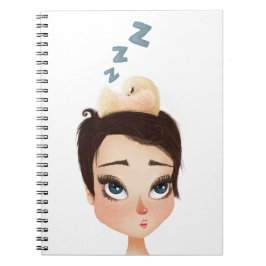 Tuttande fågel på en pixie anteckningsbok