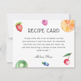 Tutti Fruitti Baby Shower Recept Card
