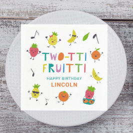 Tutti Fruitti Birthday Anpassningsbar Cute Fruits Pappersservett