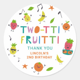 Tutti Fruitti Birthday Custom Cute Fruits Runt Klistermärke