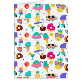 Tutti Fruitti Sommar Fruit Ice Cream Treats Party OBS Kort