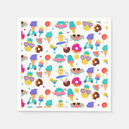 Tutti Fruitti Sommar Frukt Glass Godis Fest Pappersservett