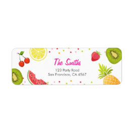 Tutti-frutti Address Label Fruit Picnic Fruktig Returadress Etikett